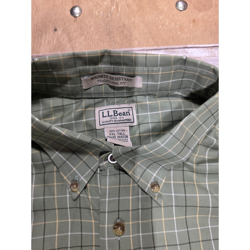 1- L.L. Bean Mens XXL Tall & 1-XL Wrinkle Resistant Traditional Fit Plaid Shirts - Picture 3 of 16
